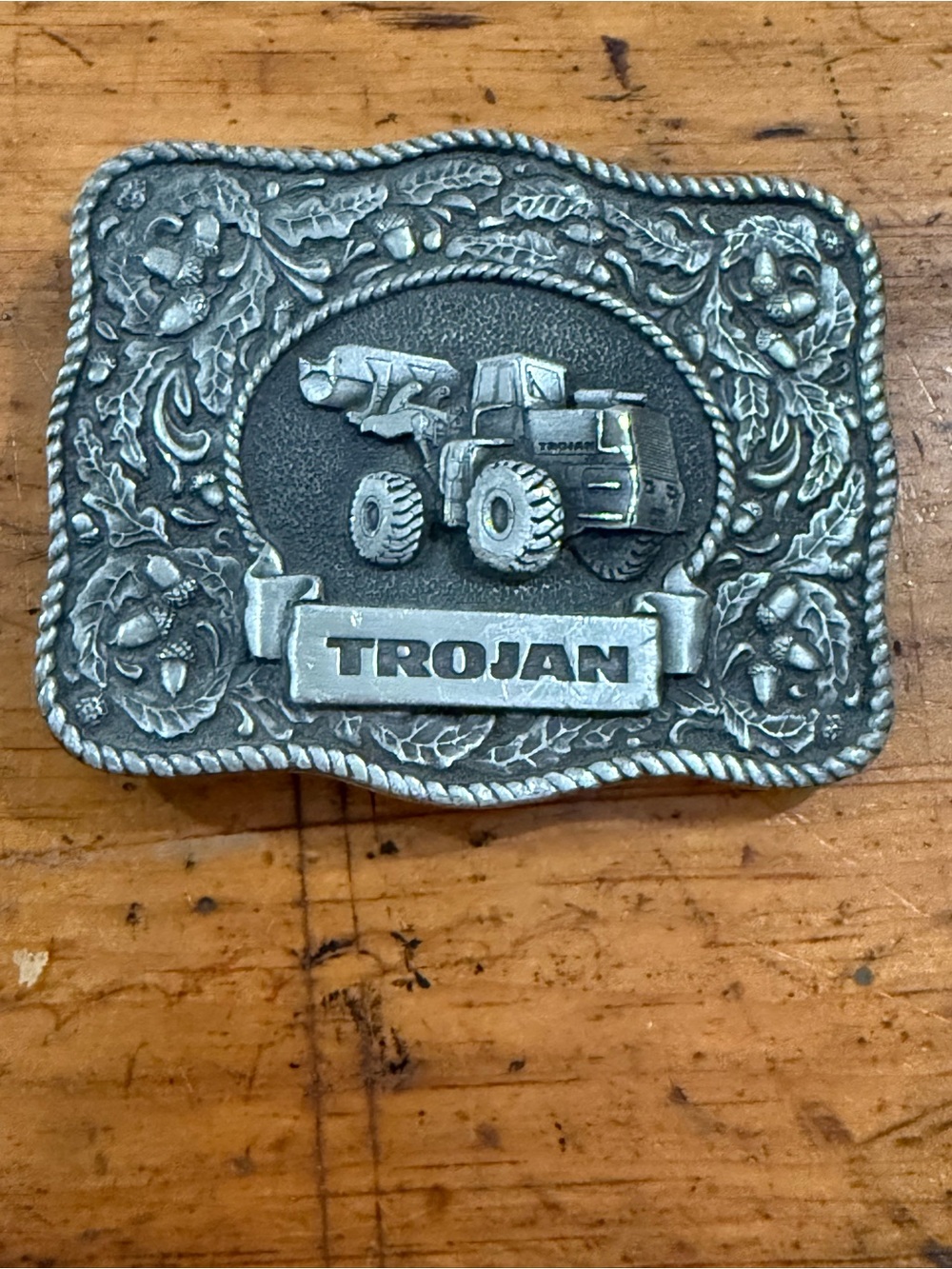 Trojan Decorative Belt Buckle in Antique Silver Tone